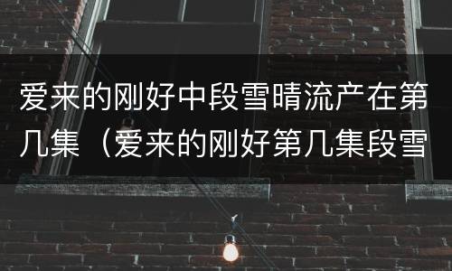 爱来的刚好中段雪晴流产在第几集（爱来的刚好第几集段雪晴结婚）