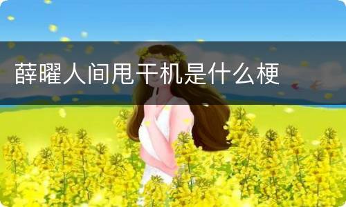 薛曜人间甩干机是什么梗