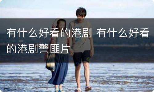 有什么好看的港剧 有什么好看的港剧警匪片