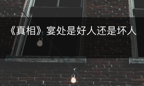 《真相》宴处是好人还是坏人