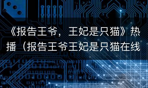 《报告王爷，王妃是只猫》热播（报告王爷王妃是只猫在线观看电视剧）