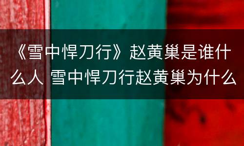《雪中悍刀行》赵黄巢是谁什么人 雪中悍刀行赵黄巢为什么养恶龙