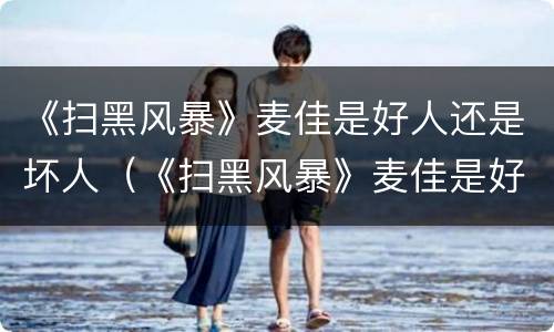 《扫黑风暴》麦佳是好人还是坏人（《扫黑风暴》麦佳是好人还是坏人）