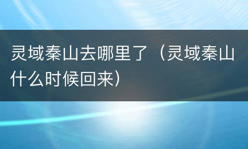 灵域秦山去哪里了（灵域秦山什么时候回来）