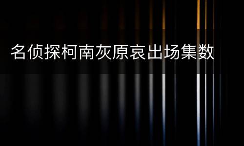 名侦探柯南灰原哀出场集数