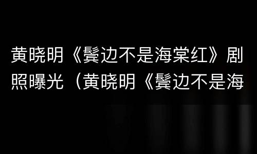 黄晓明《鬓边不是海棠红》剧照曝光（黄晓明《鬓边不是海棠红》剧照曝光图片）