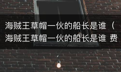 海贼王草帽一伙的船长是谁（海贼王草帽一伙的船长是谁 费兰奇）
