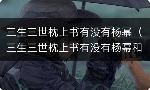 三生三世枕上书有没有杨幂（三生三世枕上书有没有杨幂和赵又廷）