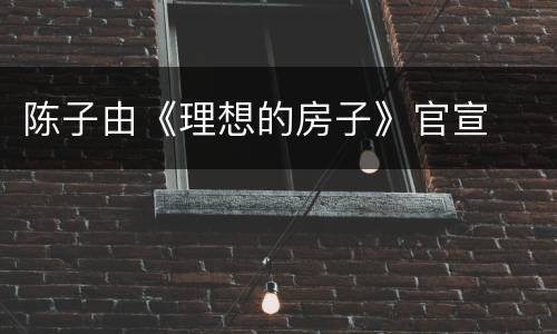 陈子由《理想的房子》官宣