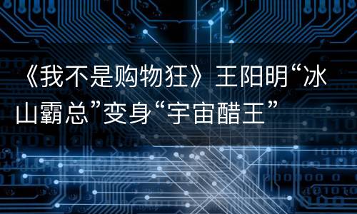 《我不是购物狂》王阳明“冰山霸总”变身“宇宙醋王”
