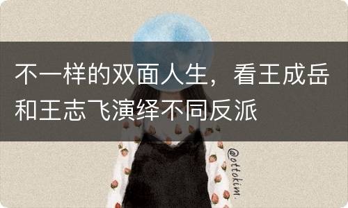 不一样的双面人生，看王成岳和王志飞演绎不同反派