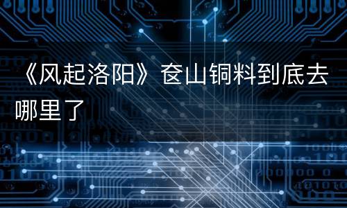 《风起洛阳》奁山铜料到底去哪里了