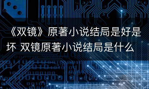 《双镜》原著小说结局是好是坏 双镜原著小说结局是什么