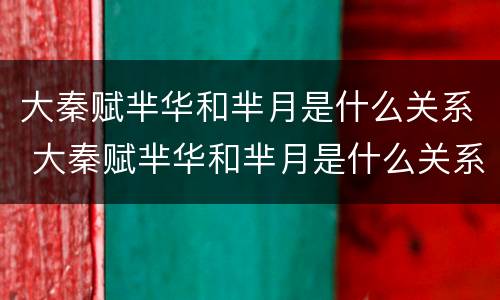 大秦赋芈华和芈月是什么关系 大秦赋芈华和芈月是什么关系啊