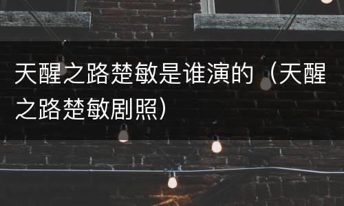 天醒之路楚敏是谁演的（天醒之路楚敏剧照）