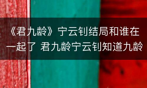 《君九龄》宁云钊结局和谁在一起了 君九龄宁云钊知道九龄是谁了吗