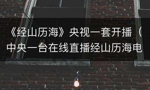 《经山历海》央视一套开播（中央一台在线直播经山历海电视剧）