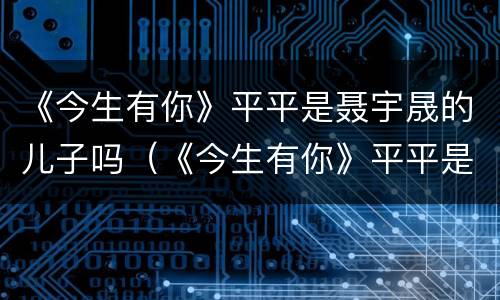 《今生有你》平平是聂宇晟的儿子吗（《今生有你》平平是聂宇晟的儿子吗视频）