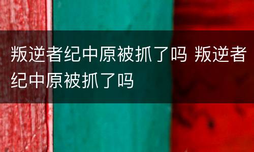 叛逆者纪中原被抓了吗 叛逆者纪中原被抓了吗