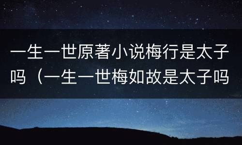 一生一世原著小说梅行是太子吗（一生一世梅如故是太子吗）