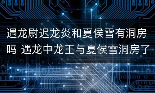 遇龙尉迟龙炎和夏侯雪有洞房吗 遇龙中龙王与夏侯雪洞房了吗