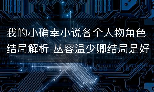 我的小确幸小说各个人物角色结局解析 丛容温少卿结局是好是坏