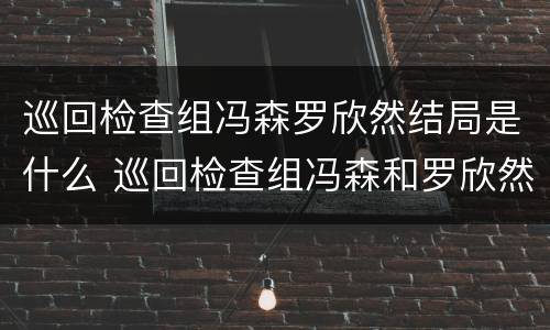 巡回检查组冯森罗欣然结局是什么 巡回检查组冯森和罗欣然在一起没