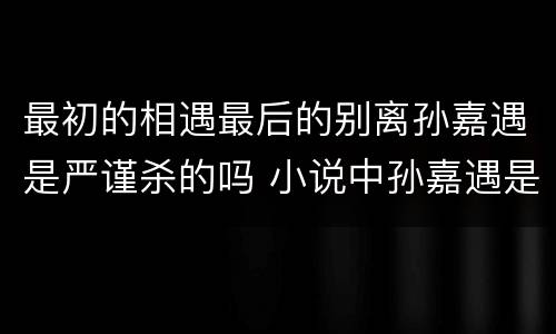 最初的相遇最后的别离孙嘉遇是严谨杀的吗 小说中孙嘉遇是怎么死的