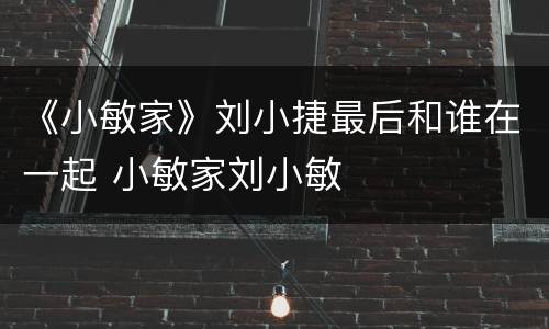《小敏家》刘小捷最后和谁在一起 小敏家刘小敏