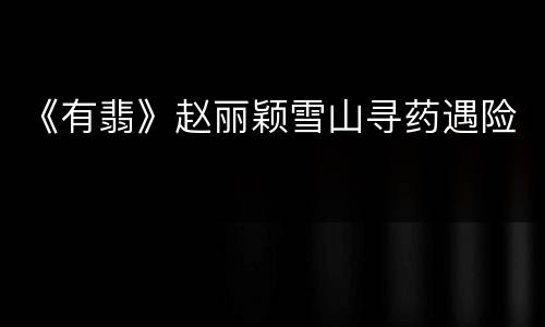 《有翡》赵丽颖雪山寻药遇险