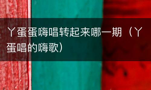 丫蛋蛋嗨唱转起来哪一期（丫蛋唱的嗨歌）