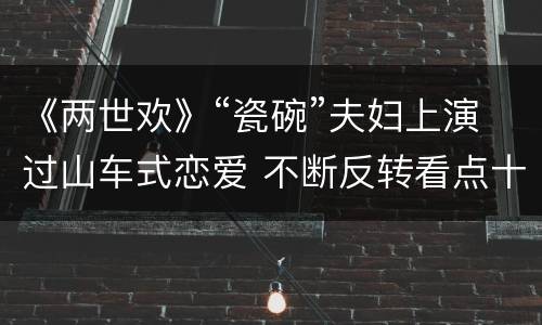 《两世欢》“瓷碗”夫妇上演过山车式恋爱 不断反转看点十足