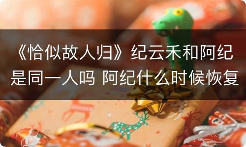《恰似故人归》纪云禾和阿纪是同一人吗 阿纪什么时候恢复记忆的