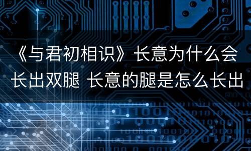 《与君初相识》长意为什么会长出双腿 长意的腿是怎么长出来