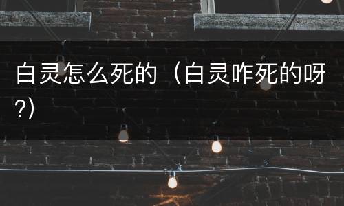 白灵怎么死的（白灵咋死的呀?）