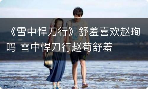 《雪中悍刀行》舒羞喜欢赵珣吗 雪中悍刀行赵荀舒羞