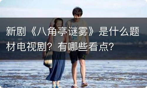 新剧《八角亭谜雾》是什么题材电视剧？有哪些看点？