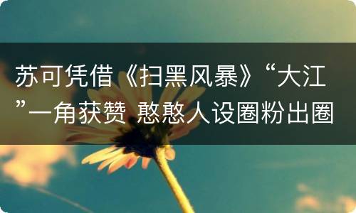 苏可凭借《扫黑风暴》“大江”一角获赞 憨憨人设圈粉出圈
