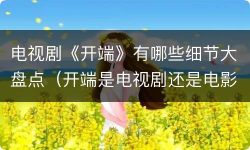 电视剧《开端》有哪些细节大盘点（开端是电视剧还是电影）