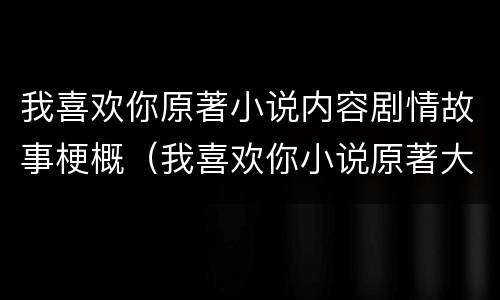 我喜欢你原著小说内容剧情故事梗概（我喜欢你小说原著大结局）