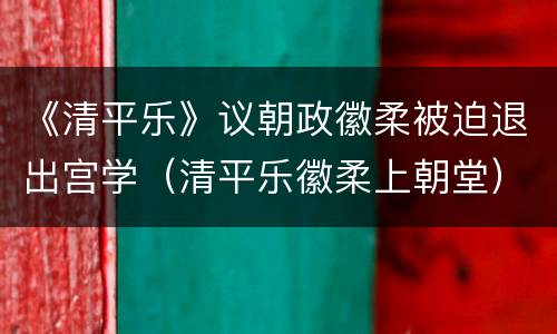 《清平乐》议朝政徽柔被迫退出宫学（清平乐徽柔上朝堂）