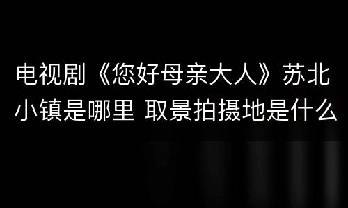 电视剧《您好母亲大人》苏北小镇是哪里 取景拍摄地是什么地方