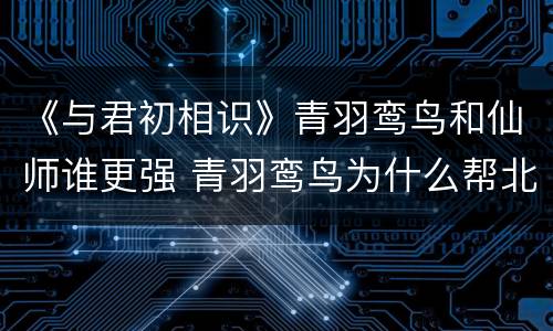 《与君初相识》青羽鸾鸟和仙师谁更强 青羽鸾鸟为什么帮北渊
