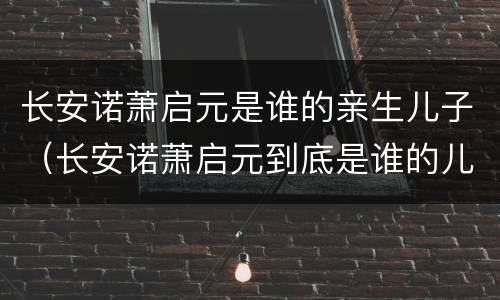 长安诺萧启元是谁的亲生儿子（长安诺萧启元到底是谁的儿子）