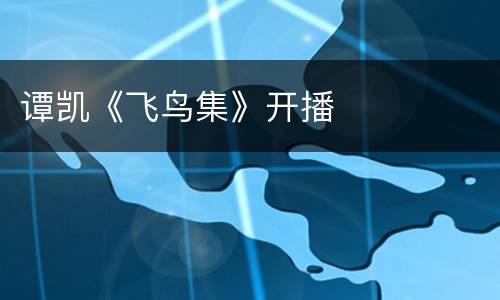 谭凯《飞鸟集》开播