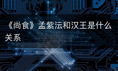 《尚食》孟紫沄和汉王是什么关系