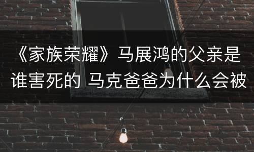 《家族荣耀》马展鸿的父亲是谁害死的 马克爸爸为什么会被绑架