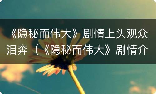 《隐秘而伟大》剧情上头观众泪奔（《隐秘而伟大》剧情介绍）