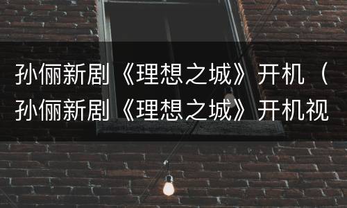 孙俪新剧《理想之城》开机（孙俪新剧《理想之城》开机视频）