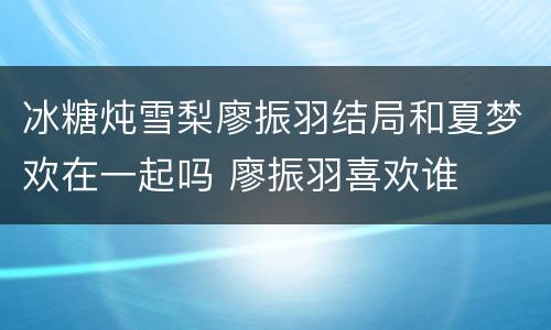 冰糖炖雪梨廖振羽结局和夏梦欢在一起吗 廖振羽喜欢谁
